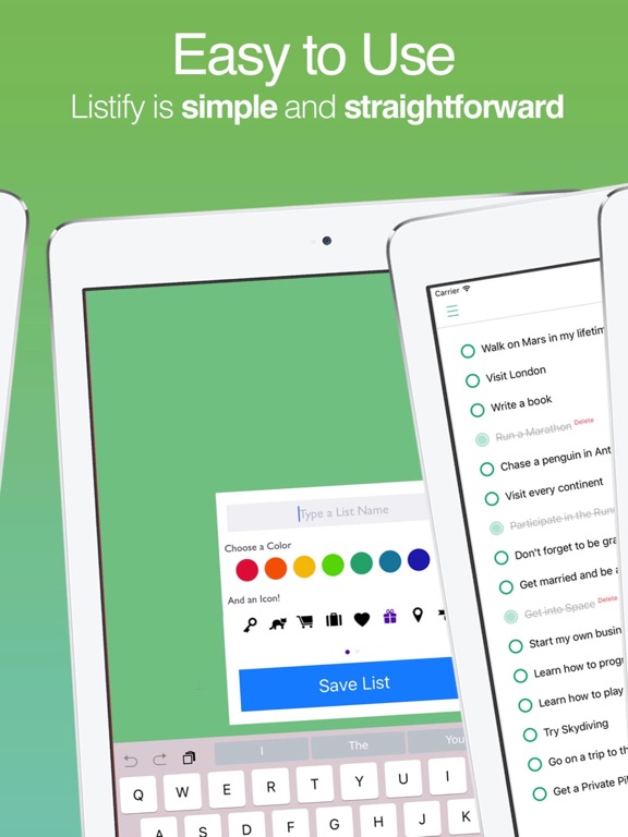 Listify - Task Planner iPad screenshot
