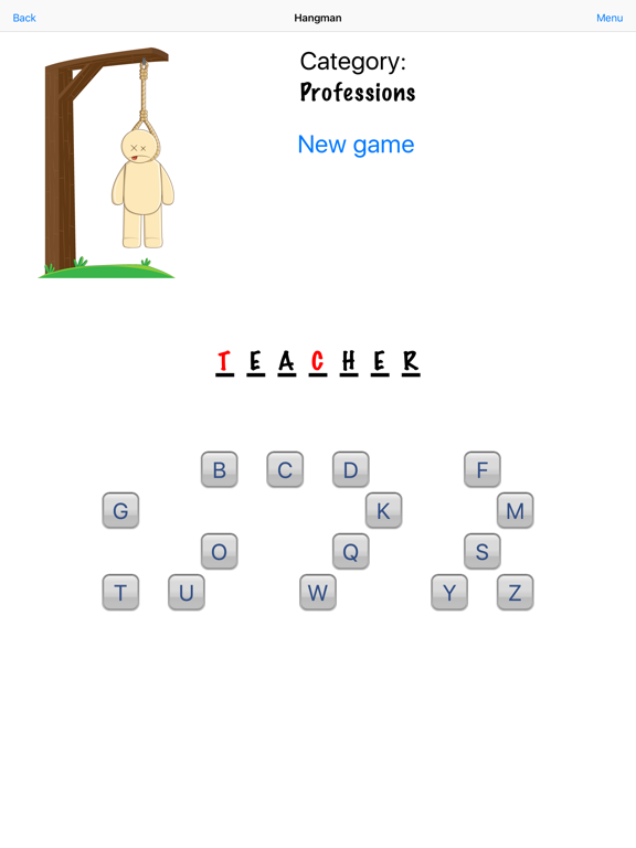 Hangman - The Best Game iPad screenshot 5 - Education app