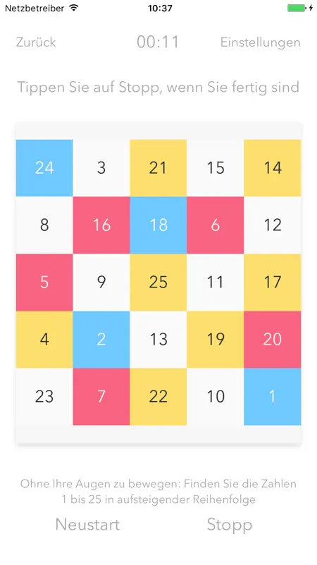Schulte-Tabelle screenshot 1 of 10