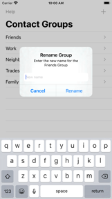 Contact Groups screenshot