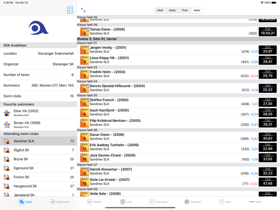 Screenshot #4 pour Livetiming Medley Reader
