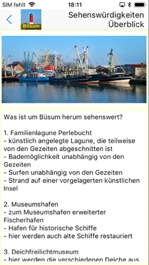 Screenshot von Büsum Urlaubs App auf dem iPhone 4