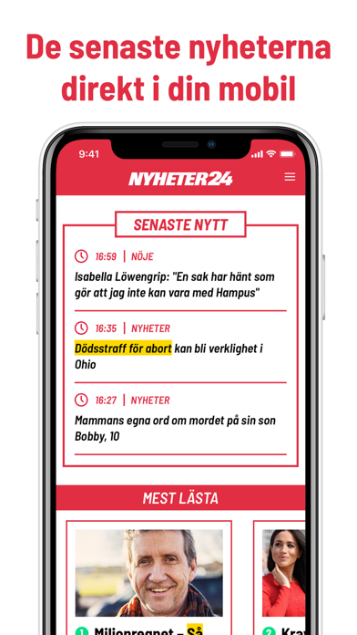 Nyheter24 iPhone screenshot 1