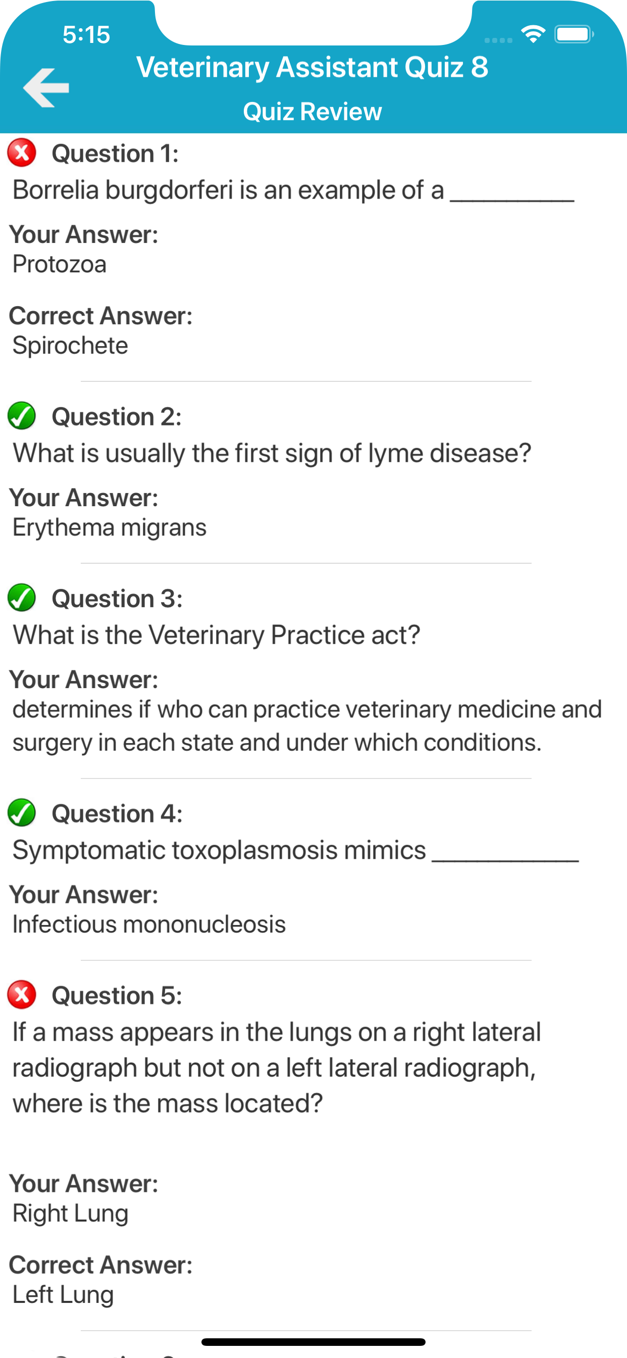 Veterinary Assistant Quizzes screenshot 8
