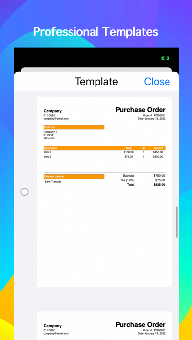Purchase Order Maker PRO Screenshot