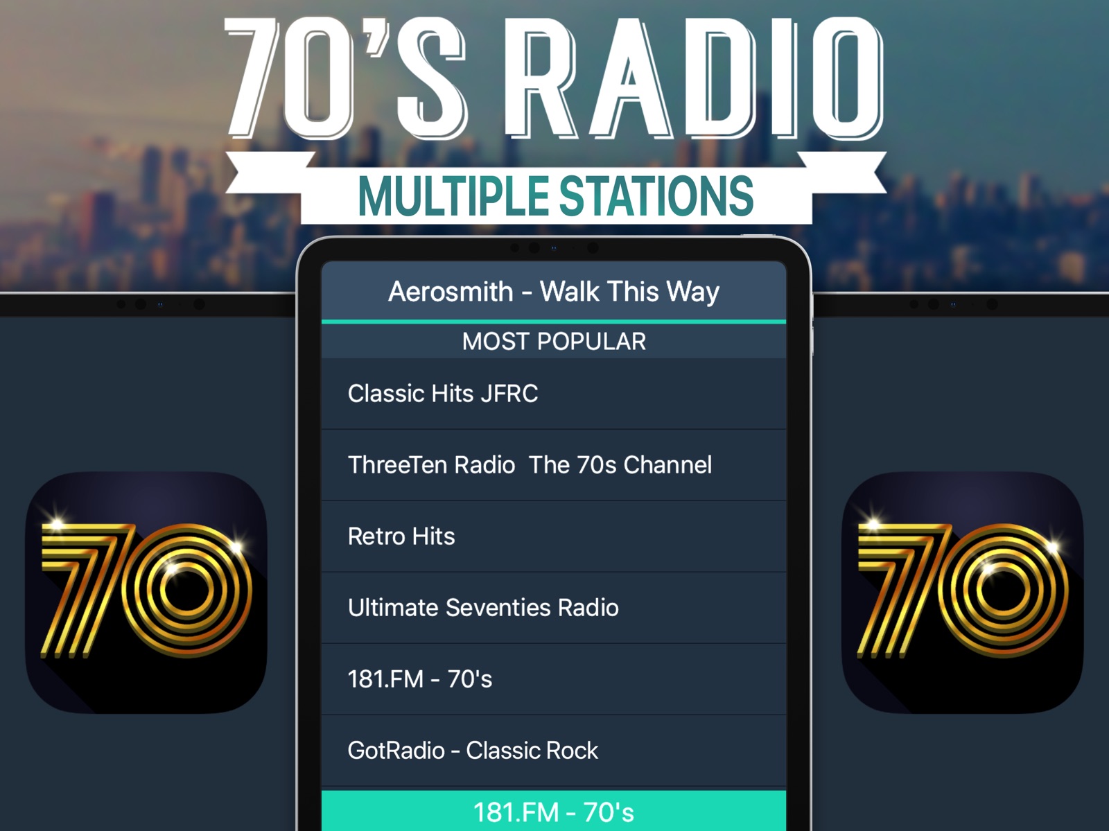 70s Radio+ ipad screenshot 1