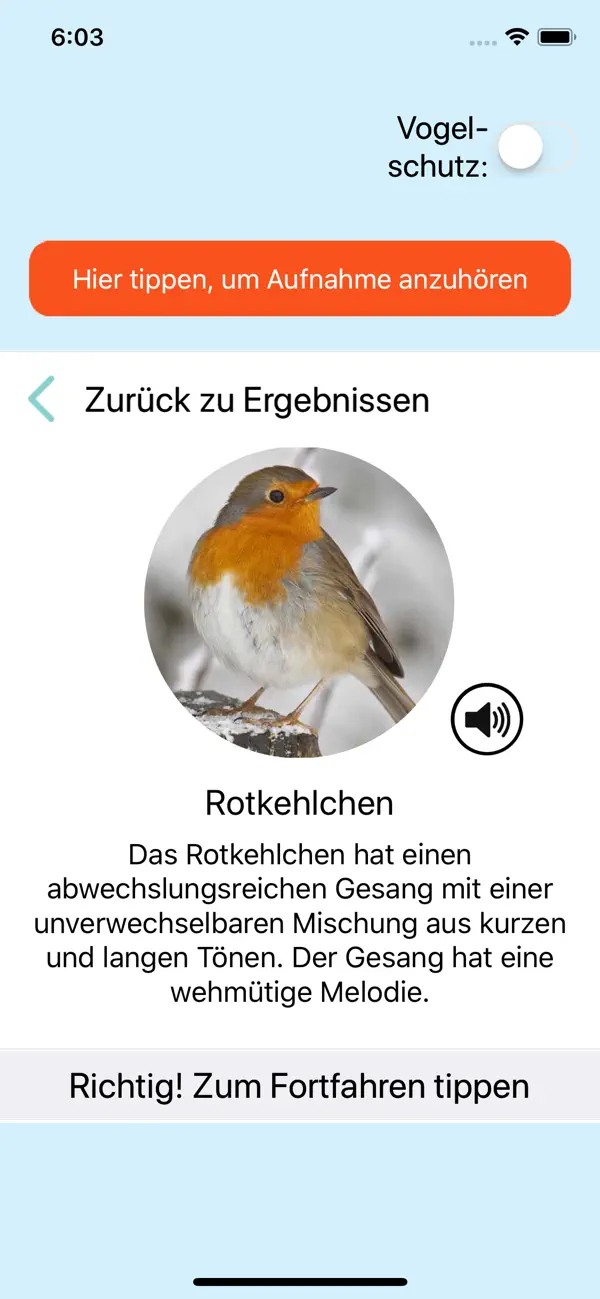 Zwitschomat - Vogelerkennung iPhone App Screenshot 4 – Nachschlagewerke