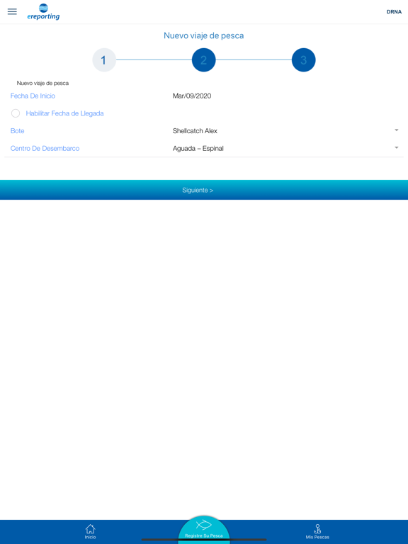eReporting iPad screenshot