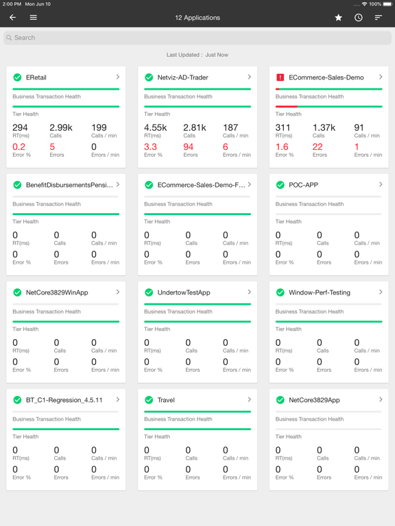AppDynamics Classic iPad screenshot 1 - Business app