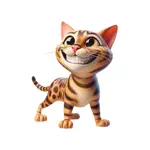 Happy Bengal Cat Stickers App Cancel