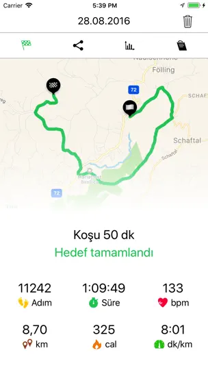 Koşu Ve Yürüyüş - Goals Kalori iPhone Ekran Görüntüsü 2
