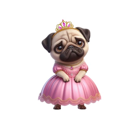 Pug Princess Stickers