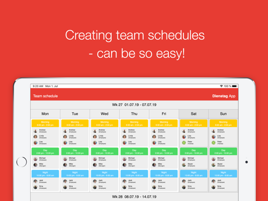 Screenshot #4 pour Dienstag - schedule your team
