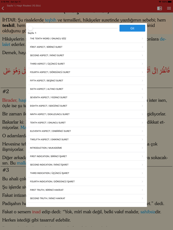 Risale-i Nur (Comparative) iPad screenshot 6 - Book app
