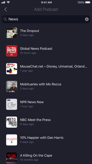 Network - Podcast App iPhone screenshot 4 - News app
