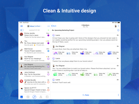 Blue Mail - Email | Calendar iPad app afbeelding 2