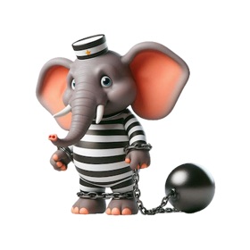 Convict Elephant Stickers