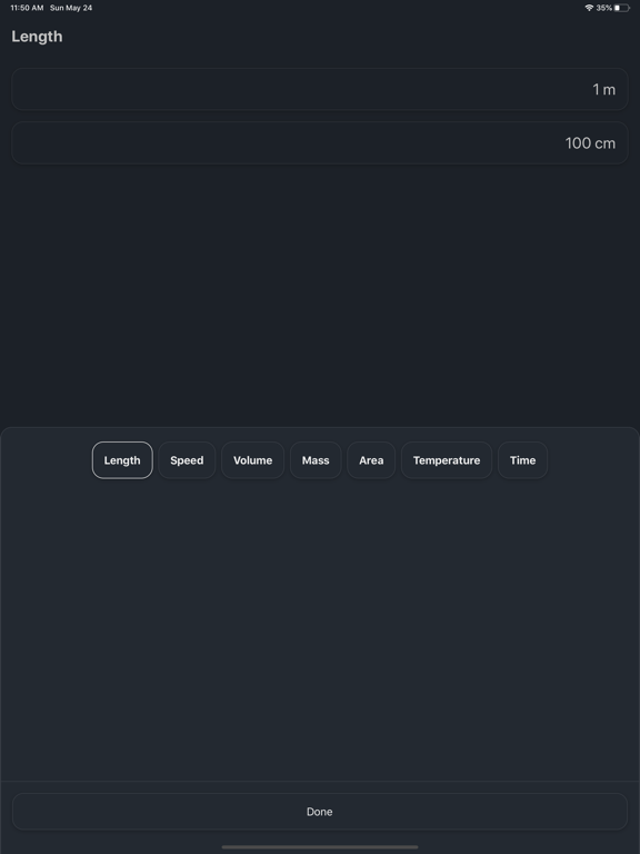 Conversions: Unit Converter iPad screenshot