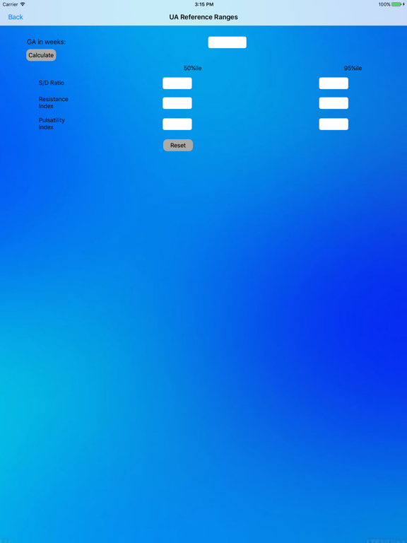 Perinatal Calculators iPad screenshot 3 - Medical app