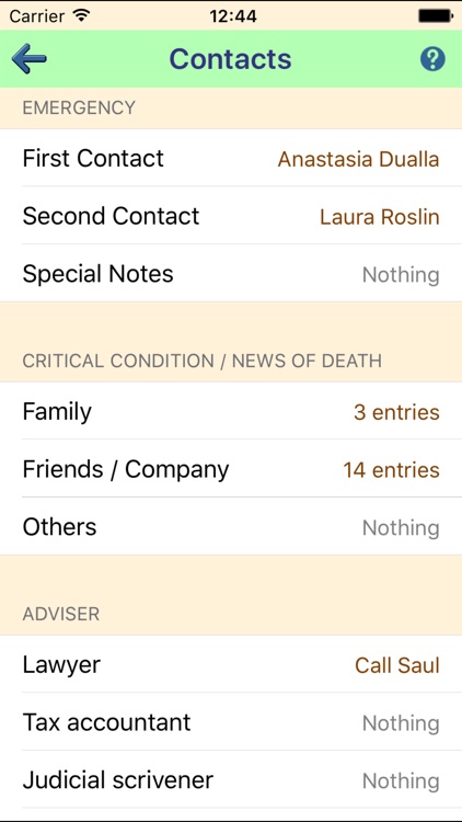 Advance healthcare directive