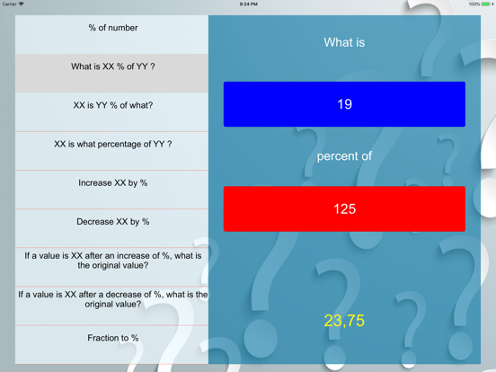 Percent Pro iPad screenshot
