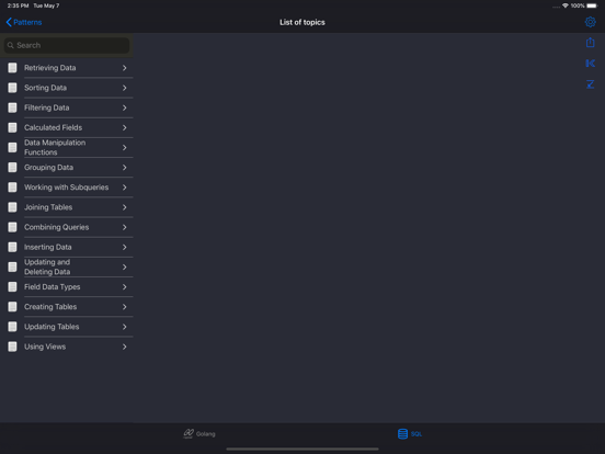 Golang & SQL iPad screenshot 7 - Developer Tools app