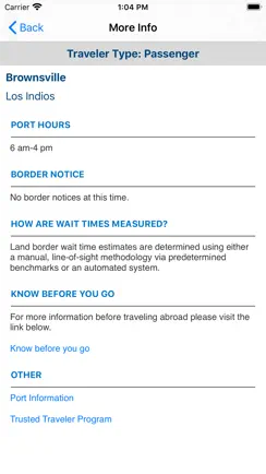 CBP Border Wait Times iPhone image 4