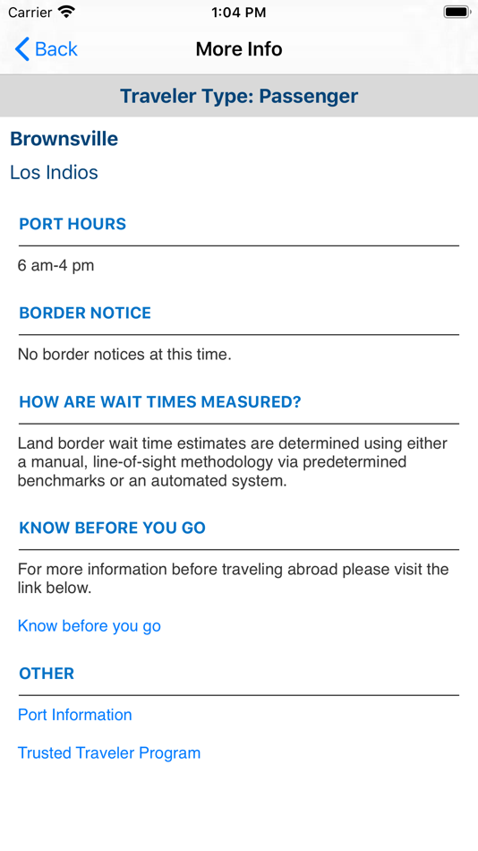 #4. CBP Border Wait Times (iOS) 由: US Customs and Border Protection