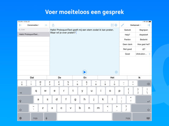 Proloquo4Text iPad app afbeelding 1