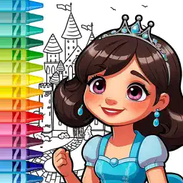 Color your favorite princess app icon