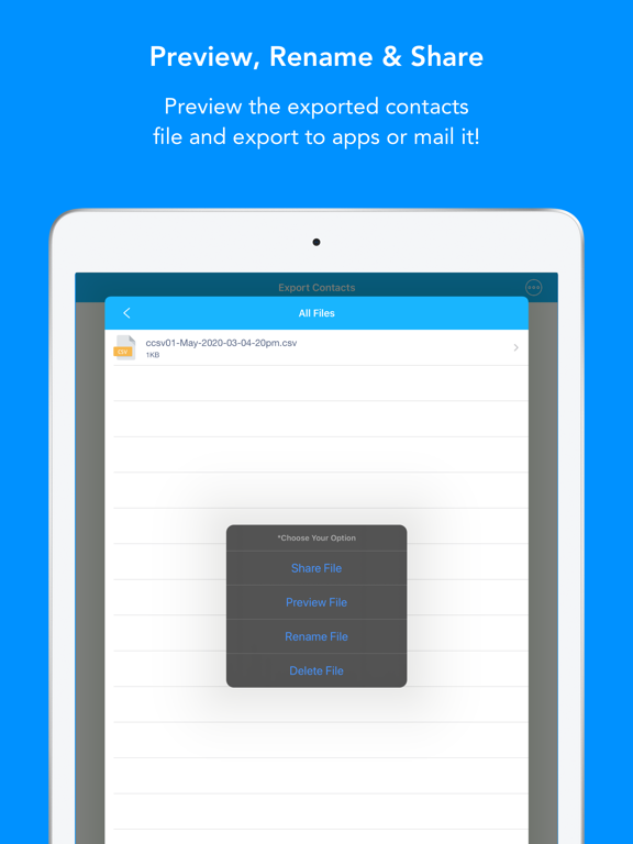 Screenshot #6 pour Contacts vers fichier CSV