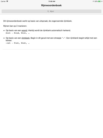 Rijmwoordenboek iPad screenshot