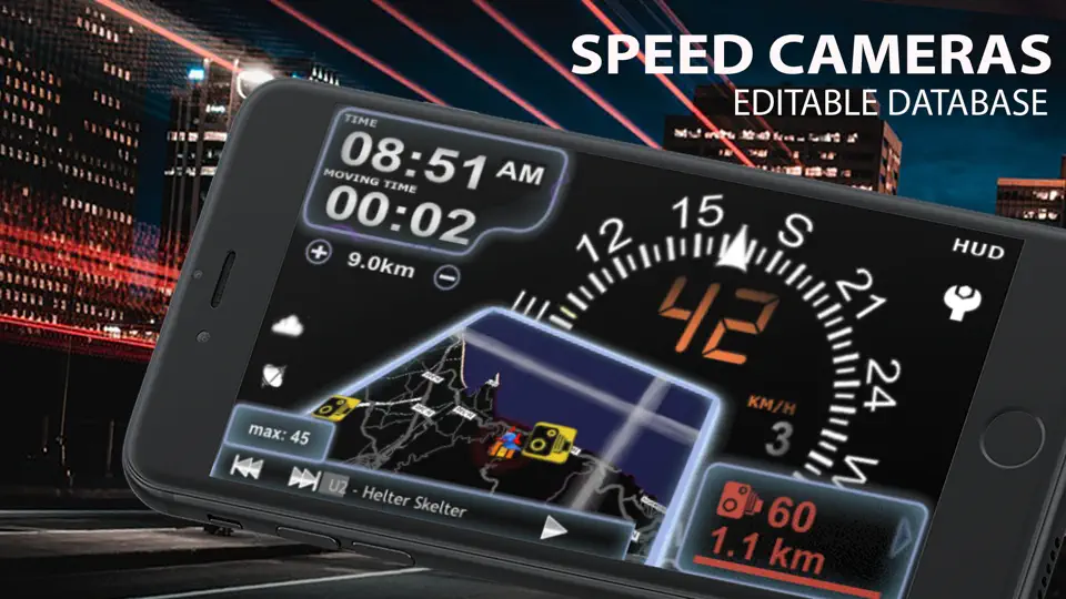 Captura de pantalla de ASmart HUD 3D +SpeedCams en iPhone 4