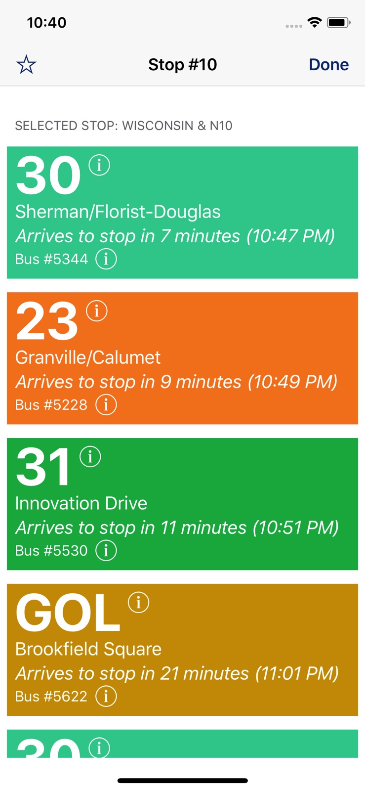 MCTS Tracker iphone screenshot 1