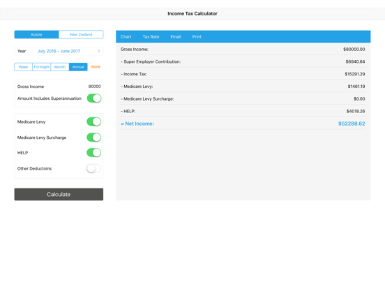 Screenshot #4 pour Income Tax Calculator (AU&NZ)