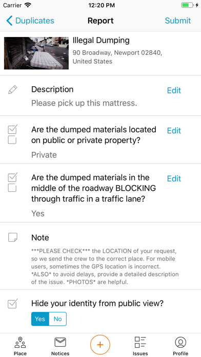 Report It! Newport RI iPhone screenshot 4 - Utilities app