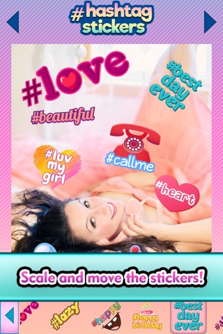 Hashtag Stickers for Pictures Selfie Photo Editor screenshot 3