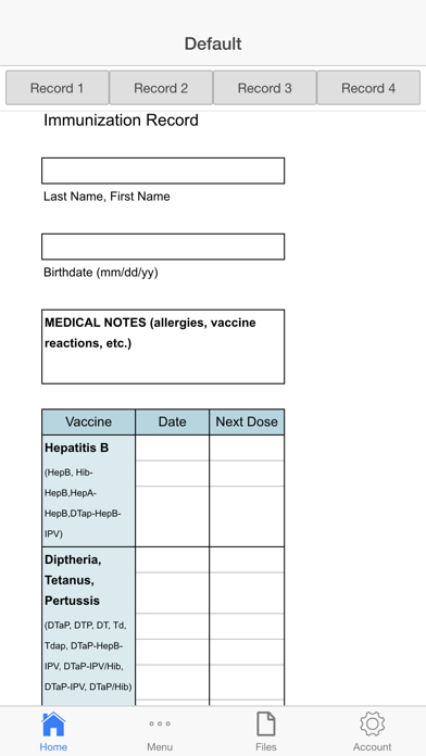 Screenshot #1 pour Immunization Log