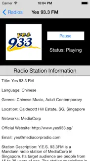 singapore radio live player (新加坡电台 / 電台) iphone screenshot 2