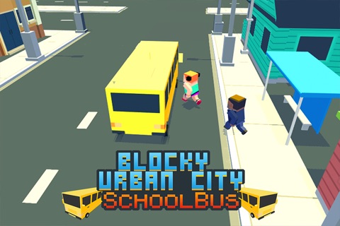 Blocky Urban City School Bus 3D screenshot 3
