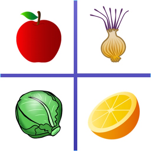 Fruits & Vegetables Quiz - Guess the name of food picture, new puzzle quiz word game. The best food trivia guessing games. Icon