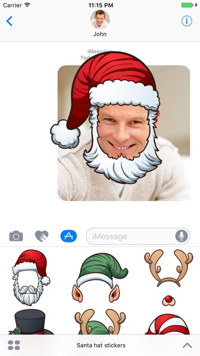 Screenshot #3 pour Santa Hat - Stickers for iMessage
