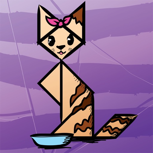 Kids Doodle & Discover: Cats 2, Cartoon Tangram Icon