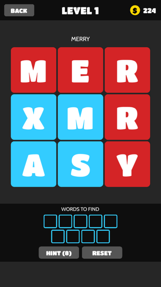 word crush - christmas brain puzzles free by mediaflex games iphone screenshot 1