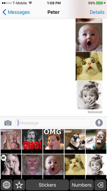 OMG and Shocked Faces Emoji: Keyboard Stickers and Chat Icons
