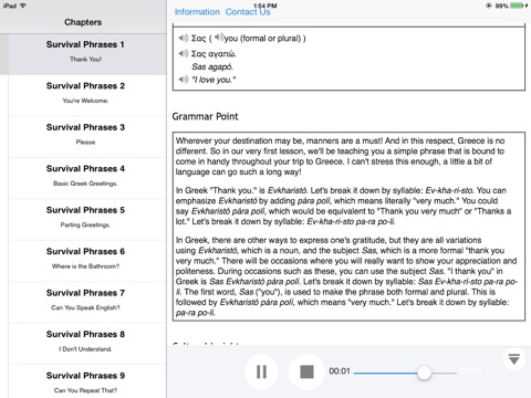 Greek Beginner Survival Phrases for iPad screenshot 4