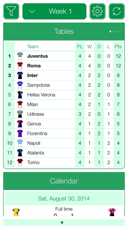 Italian Football Serie A 2016-2017 - Mobile Match Centre