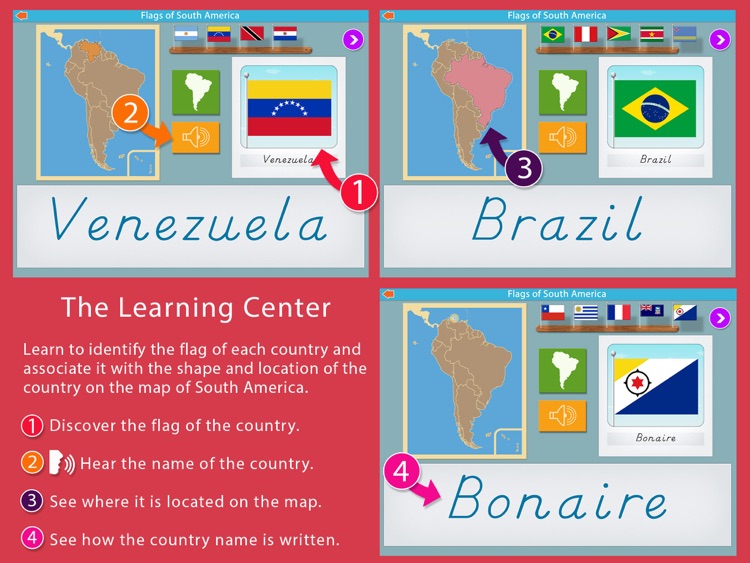 Flags of South America - Montessori Geography