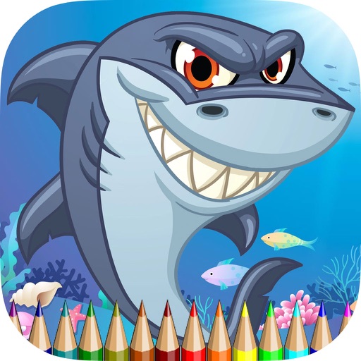 Coloring Book Sea Animal HD: Learn to paint and color a shark, jellyfish, crab and more icon