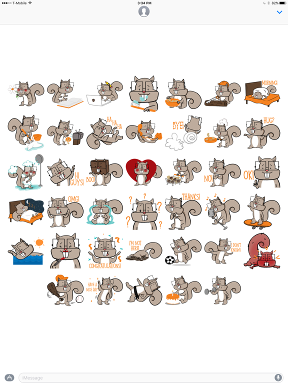 Happy Squirrel stickers by Hazal iPad screenshot 1 - Stickers app